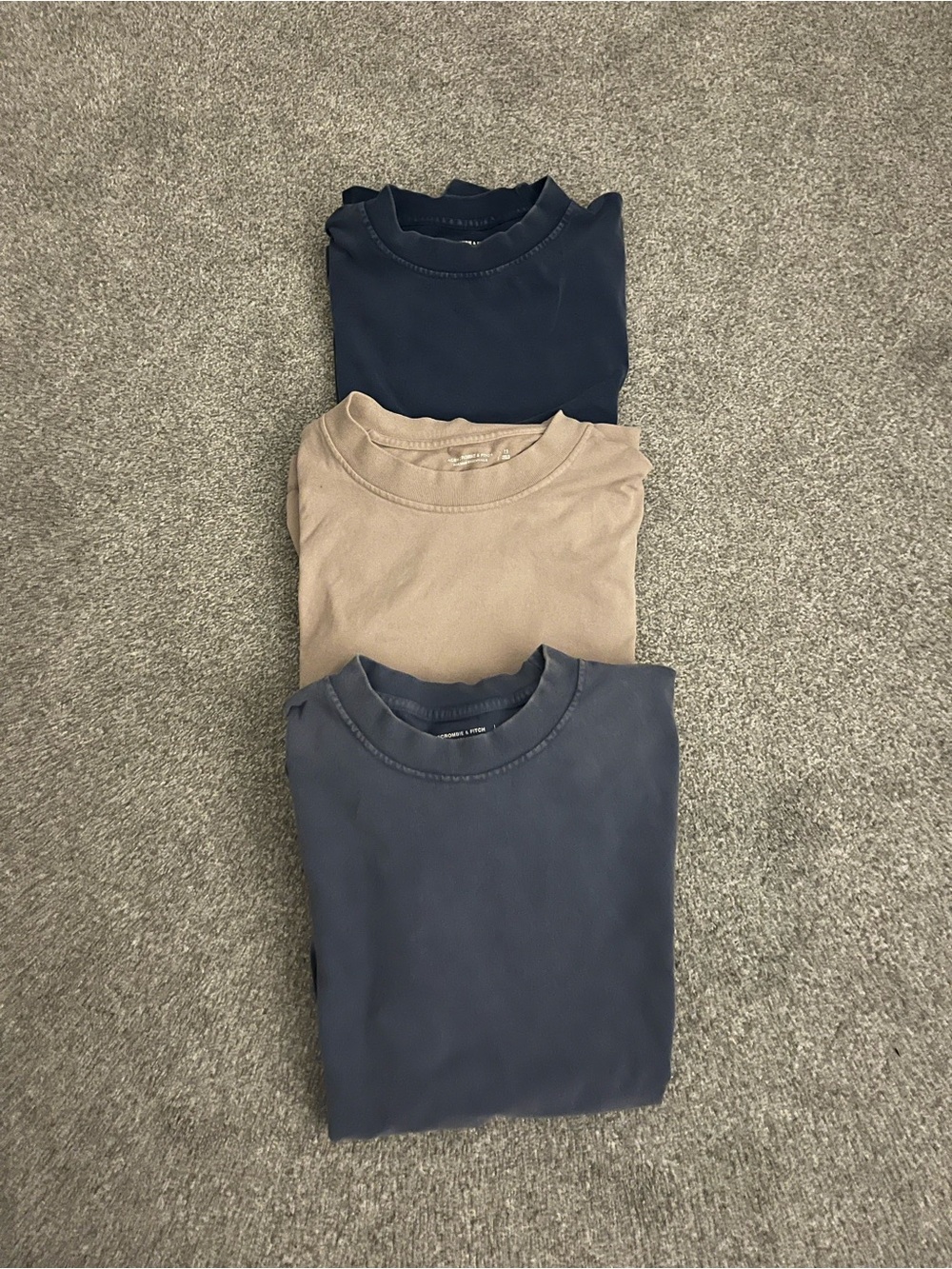 Abercrombie & Fitch Short Sleeve Tees in Navy, Beige, and Slate